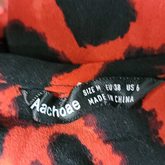 NEW Women V-Neck Long Sleeve Printed midi Casual Dress - Picture 3 of 10